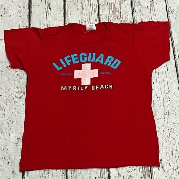 Vintage 1980s Myrtle Beach Lifeguard Beach Summer 80s Destination tee tshirt - Picture 1 of 6